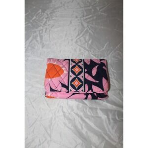 Vera Bradley "Loves Me..." Retired 2010 Pink Floral Quilted Trifold Wallet